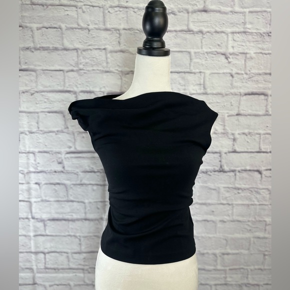Rag & Bone Irina One Shoulder Top Black XS NWT - Picture 1 of 11